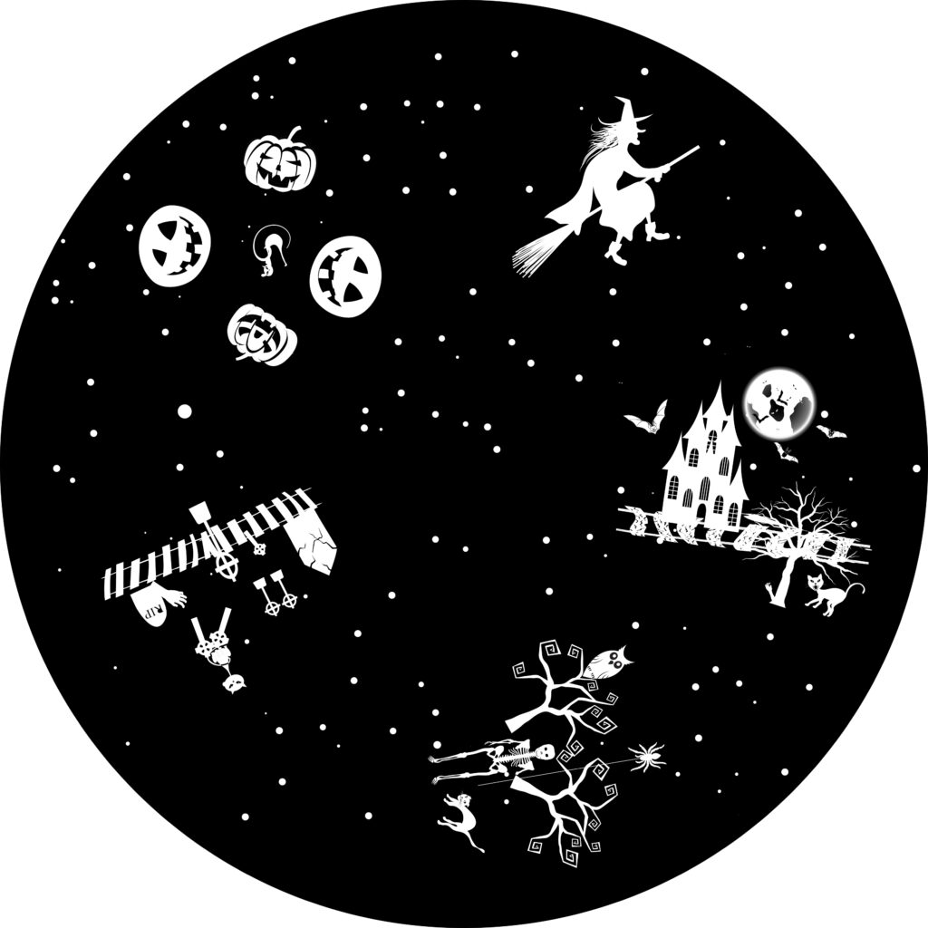 cerchio animato halloween bw